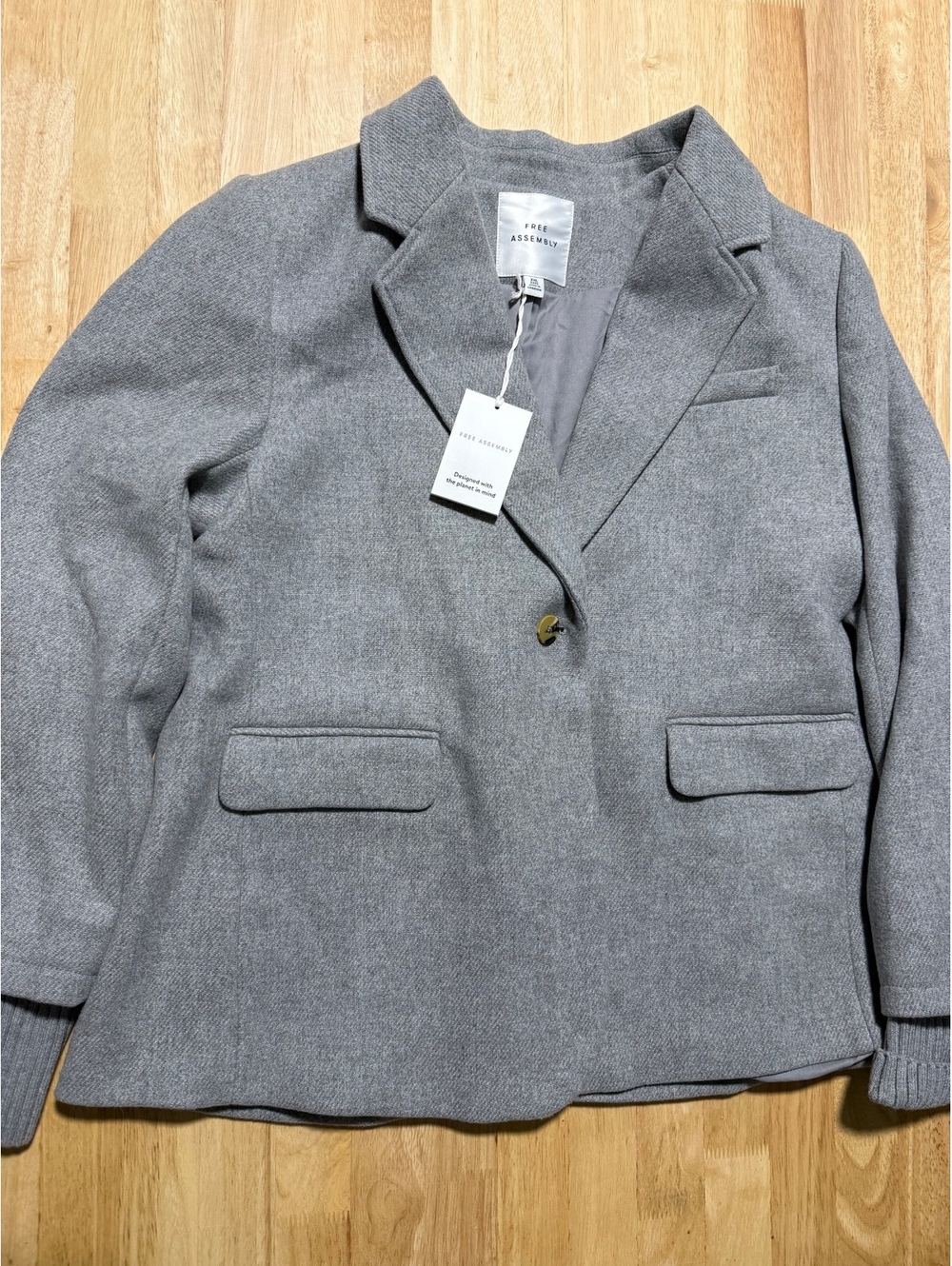 Women’s Free Assembly Gray Blazer Sweater Cuff XXL 20 NWT